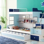 Kids Bedroom Blue Inspiring Kids Bedroom Design With Blue Modern Bunk Bed Also Star Wall Light On Turquoise Wall Plus Grey Fur Rug On White Polished Floor Bedroom 19 Alluring Modern Bunk Beds For Kids With New Attractive Style