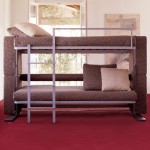 Bunk Bed Kids Modern Bunk Bed Design For Kids Bedroom With Beige Pillows Beige To Outside View From Glass Door On Red Rug Bedroom 19 Alluring Modern Bunk Beds For Kids With New Attractive Style