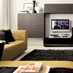 Wall Storage Also Modern Wall Storage Unit Idea Also Yellow Sofa Design Feat Sophisticated Black Fur For Living Room Interior Design 10 Captivating Rug Styles For Adorable Living Room Layout