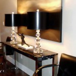 Painting Glamorous With Abstract Painting Glamorous Marble Sideboard With Glass Table Lamps In Dark Lamp Shades Dark Leather Armchairs Furniture  Captivating Black Lamp Shades For Pleasure 