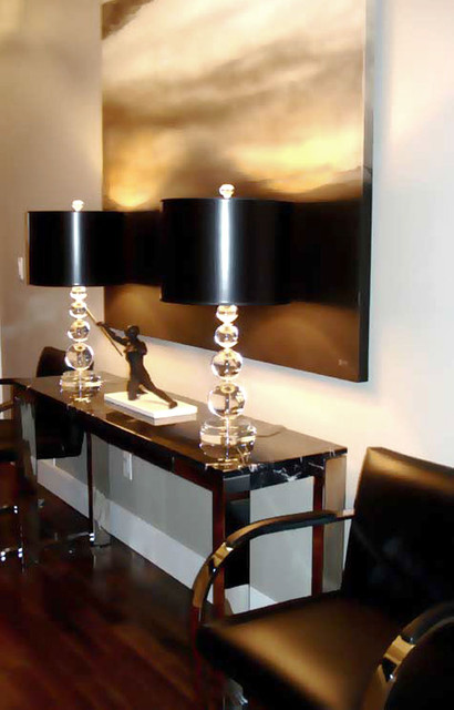 Painting Glamorous With Abstract Painting Glamorous Marble Sideboard With Glass Table Lamps In Dark Lamp Shades Dark Leather Armchairs Furniture  Captivating Black Lamp Shades For Pleasure 