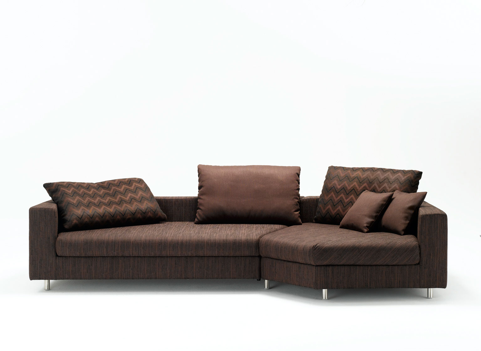 Rolf Benz Brown Adorable Rolf Benz Sofa In Brown With Unique Patterned Cushions Made From Fabric Material Finished In Modern Shaped Style Decoration Furniture  Rolf Benz Sofa Firms Innovation 