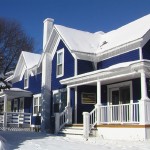 Blue Exterior Feats Alluring Blue Exterior Paint Ideas Feats With White Porch Wraparound And Double Hung Windows Exterior Awesome Paint Colors Ideas For House Exterior Walls