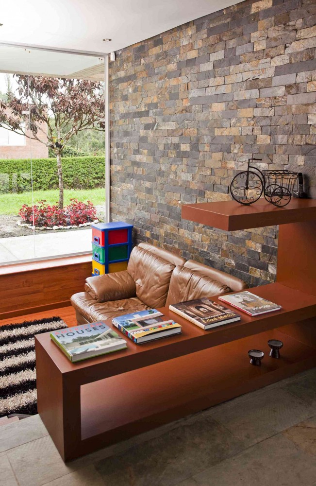Living Room Olaya Alluring Living Room Corner Of Olaya House Decorated With Stacked Stone Walling To Combine With Elegant Brown Leather Sofa Residence  Contemporary Residence Engaging With The Nature 