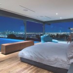 Bedroom Views Panoramic Amazing Bedroom Views Completed With Panoramic Night City View And Grey Bed On The Hardwood Floor Bedroom  Bedroom Interior For Romantic Valentine’s Day 