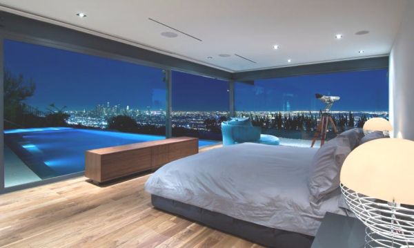Bedroom Views Panoramic Amazing Bedroom Views Completed With Panoramic Night City View And Grey Bed On The Hardwood Floor Bedroom  Bedroom Interior For Romantic Valentine’s Day 