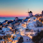 Building Design Oia Amazing Building Design Of Sunset Oia Santorini Greece With White Colored Outer Wall Which Is Made From Concrete Decoration  Sunset Scenery Views To See Around The World 