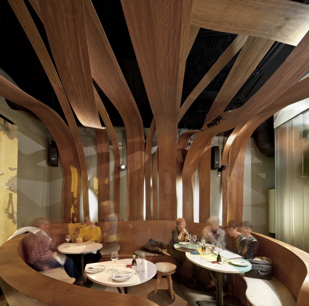 Details Of Interior  Decoration  Unique Restaurant Design Decorated With Wooden Furniture 