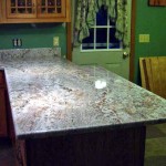 Modern Style Granite Amazing Modern Style White Springs Granite Slab Kitchen Countertops Equipped With Green Color Of Wall Painting And Kitchen Island Design IDea Furniture  White Springs Granite For Home Furniture 