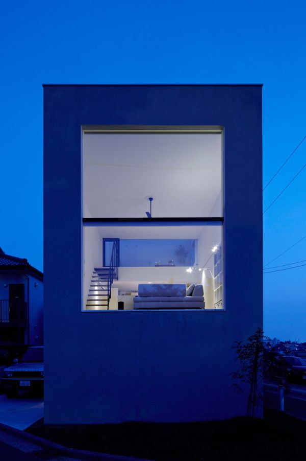 Night View Cube Amazing Night View Of Japan Cube House Decorated With Wide Glass Walls And Bright Interior Lighting Architecture  Modern Simple House In Ecological Building Construction 