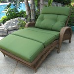 Green Lather Wicker Appealing Green Lather For Unique Wicker Outdoor Chaise Lounge On Stone Flooring In Poolside Outdoor Outdoor Chaise Lounge For Backyard Pool