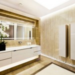 Bathroom Interior White Astonishing Bathroom Interior Design With White Floating Vanity And Backlit Mirror At Shape Art Deco Ng Studio House Designs  Fabulous Modern Classic Interior Design With Luxurious Colour Tone 