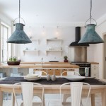 Dining Space Industrial Astounding Dining Space Design Of Industrial Touch Apartment Sweden With Dark Grey Colored Pendant Lamp Cover And White Back Chairs Decoration  Industrial Decor Ideas Completed With Colorful Tones 