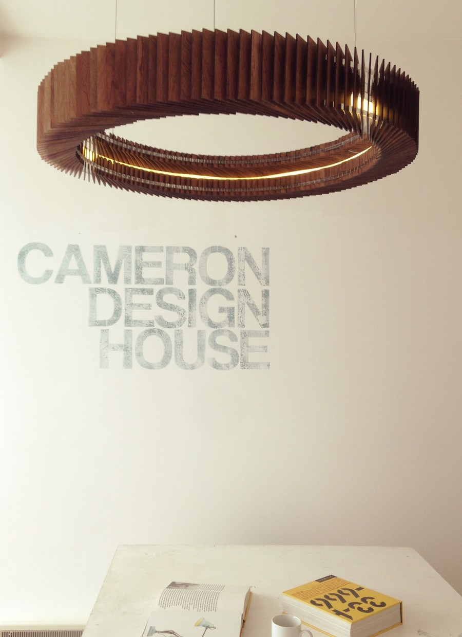 Details Of Hanko Attractive Details Of The Brown Hanko Cameron Design Lamp On The White Desk Under White Ceiling Decoration  House Lighting Design Wood-Finished Lampshade 