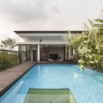 Transparent Concept Road Attractive Transparent Concept Of Merryn Road House Aamer Architects Inground Swimming Pool Base Exterior  Impressive Compact House Covered With Green Plants Exterior 