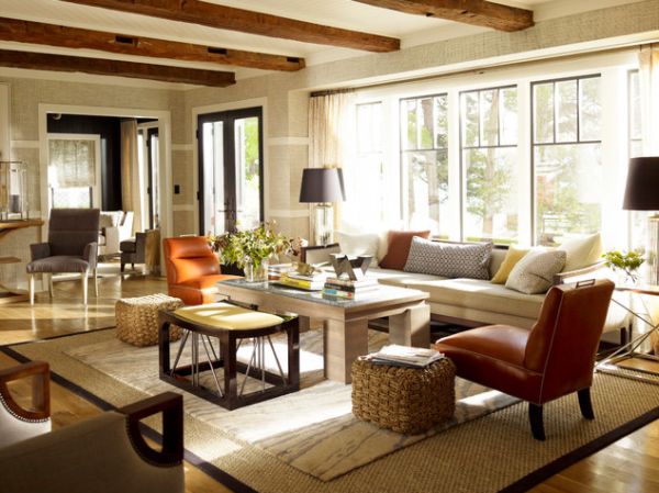 Beams Ceiling Living Awesome Beams Ceiling In Traditional Living Room Design With Beige Sofa And Wood Coffee Table Also Leather Chair Decoration  Living Decorating Ideas By Using Exposed Beams And Trusses 