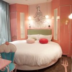 Chair And Placed Awesome Chair And Pink Desk Placed Inside Vice Versa Hotel Paris Bedroom With Round Bed And White Quilt  Hotel Interior Design Some Modern Hotel In Paris 