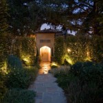 Design Of At Awesome Design Of Garden View At Night With Concrete Walkway And Soft Pathway Light Surrounded By Lush Vegetations Garden  Green Hedges Garden Design For Multifunction Purpose In Your Garden 