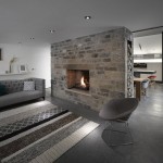 Living Room With Awesome Living Room Design Ideas With Grey Sifa And Chair Also Stone Fireplace At Cat Hill Barn Snook Architects Interior Design  Amazing Barn To House Remodelling Project With Modern Design 