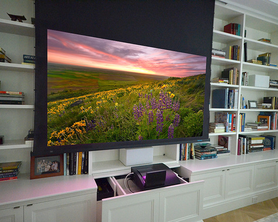 Modern Large At Awesome Modern Large Screen Monitor At Media Room With Built In Bookshelf Design In NYC Duplex Control System Furniture  Furniture Design Plans To Create Cozy Rooms Sensation 