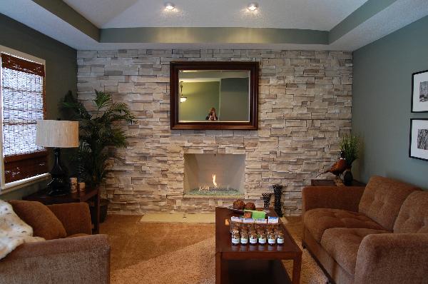 Modern Stone With Awesome Modern Stone Fireplace Design With Sleek Living Room Decoration Ideas Brown Fabric Sofa Design Living Room  Stone Fireplace Design Providing Warmth For Living Room 