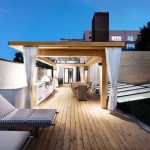 View Of On Awesome View Of White Canvas On A Green Roof Residence Terrace Completed With Wooden Pergola And Beach Chairs Garden  Roof Garden Brings Harmony Sensation In Montreal 