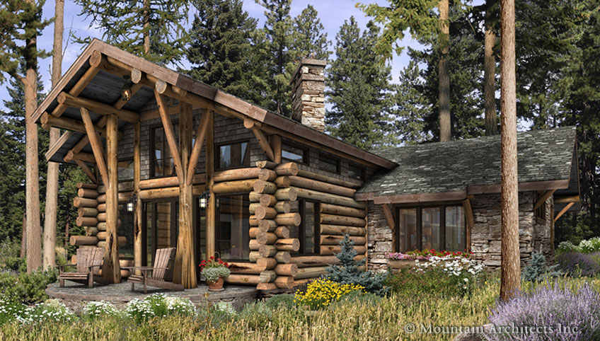 Wooden Style Luxury Awesome Wooden Style Telluride Large Luxury Log Home Plans For Rustic House Concept Exterior Design Idea Plan Architecture  Luxury Log Home Plans For Bold Natural Image 