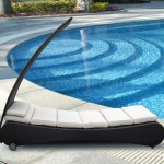 Blue Pool Outdoor Beautiful Blue Pool Beside Unusual Outdoor Chaise Lounge With Dark Wicker Body And White Lather Outdoor Outdoor Chaise Lounge For Backyard Pool