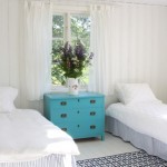 Furnished With Displaying Bedroom Furnished With Blue Dresser Displaying White Pot For Purple Flowers Decoration  Stylish Dresser Design To Decorate Room Design 