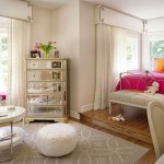 For Teenage With Bedroom For Teenage Girl Furnished With Pink And Orange Bedding And Mirrored Dresser House Designs  Luxury Mirrored Dresser In Modern Room Interior Design 