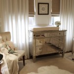 The White Upholstered Beside The White Crib Also Upholstered Chair On The Corner Decoration  Various Dresser Drawers Designs 