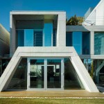 House Design Banon Breathtaking House Design Of Garden Banon House With Several Windows Which Are Made From Blue Colored Glass Panels Architecture  Perfect Modern House Design With Spacious And Pretty Garden 