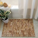 Design Of Bath Brilliant Design Of Wine Cork Bath Mat On Modern Bathroom With Small Planter And Candle Also White Shower Curtain Decoration  Wine Cork Projects To Decorate Your House With Creative Art 