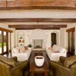 Horizontal Beams In Brilliant Horizontal Beams Ceiling Design In Classic Living Room With Leather Armchairs And White Sofa Also Fireplace Decoration  Living Decorating Ideas By Using Exposed Beams And Trusses 