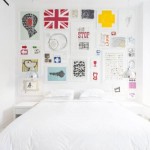 White Bedroom Wall Brilliant White Bedroom With Colorful Wall Art Above The Pillows In Flatiron Apartment Loft Applied White Sideboard Decoration  Minimalist White Loft Designs With Classic Look To Express Your Self 