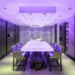 Illuminated Kitchen Room Brilliantly Illuminated Kitchen And Dining Room Equipped With White Table Design Idea Plan Unit With Black Ceiling Unit Decoration  Chic Villa Design With Unbelievable Interior Design 