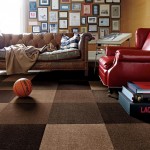 Sofa And In Brown Sofa And Red Sofa In The Living Room With Brown Carpet Tiles And Brown Wall Interior Design  Carpet Tiles With Bright Color For Interior House 