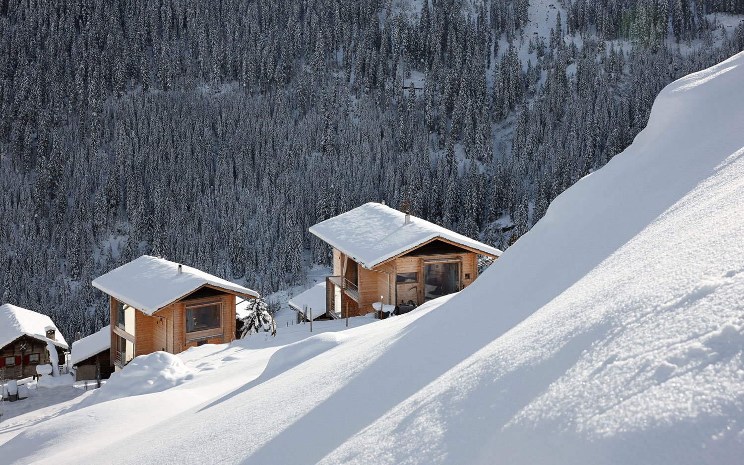 House Design Vacation Captivating House Design Of Zumthor Vacation Homes With Brown Colored Wall Made From Wooden Material And Snowy Wooden Roof House Designs  Simple Wooden Interior From Zumthor Vacation Home 
