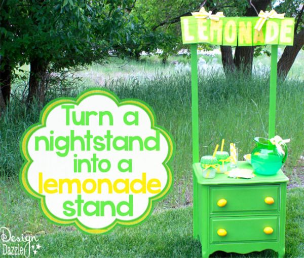 Lemonade Stand With Captivating Lemonade Stand Shape Design With Green Lime Colored Wooden Vanity Placed On Vast Green Grass Garden Backyard  Backyard Party Decor Creating Best And Coolest Event Ever 