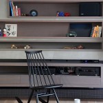 Room Design Penthouse Captivating Room Design In Lycabettus Penthouse Withlack Rocking Chair And Brown Colored Shelves Which Is Made From Wooden Material  Beautiful Modern Design By Lycabettus Penthouse 