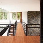 Wooden Flooring Story Captivating Wooden Flooring For Top Story Of Olaya House Completed With Black Railing And Combined With White Painting  Contemporary Residence Engaging With The Nature 