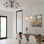 Pendant Light Shine Chandelier Pendant Light Dining High Shine Tiles Usenko Igor Equipped With White Interior Design Ideas And Wooden Dining Table Dining Room  Dining Area With Updated Style 