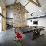 Red Top At Charming Red Top Kitchen Stools At Cat Hill Barn Snook Architects Kitchen With Dark Granite Countertop Ideas Interior Design  Amazing Barn To House Remodelling Project With Modern Design 