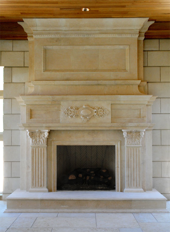 Granite Style Fireplace Classic Granite Style Artistic Shape Fireplace Mantel Designs Equipped With White Artful Color IDea Made From Concrete Material Decoration  Fireplace Mantel Designs With Rustic Contemporary Style 
