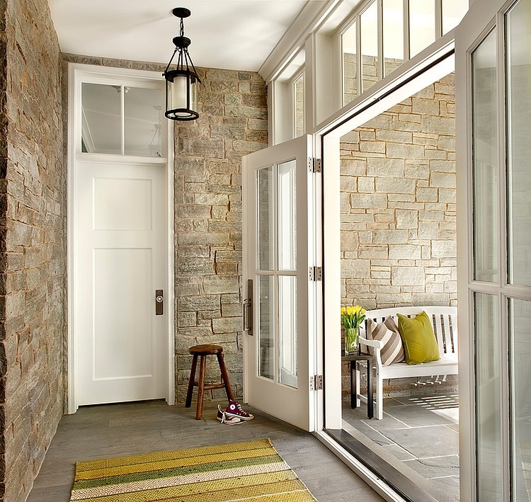 Lamp In Farm Classic Lamp In The Modern Farm House Charles Vincent George Architects Alleyway With Stone Wall And White Ceiling Architecture Stylish  Traditional Home With Conventional Shape In Chicago