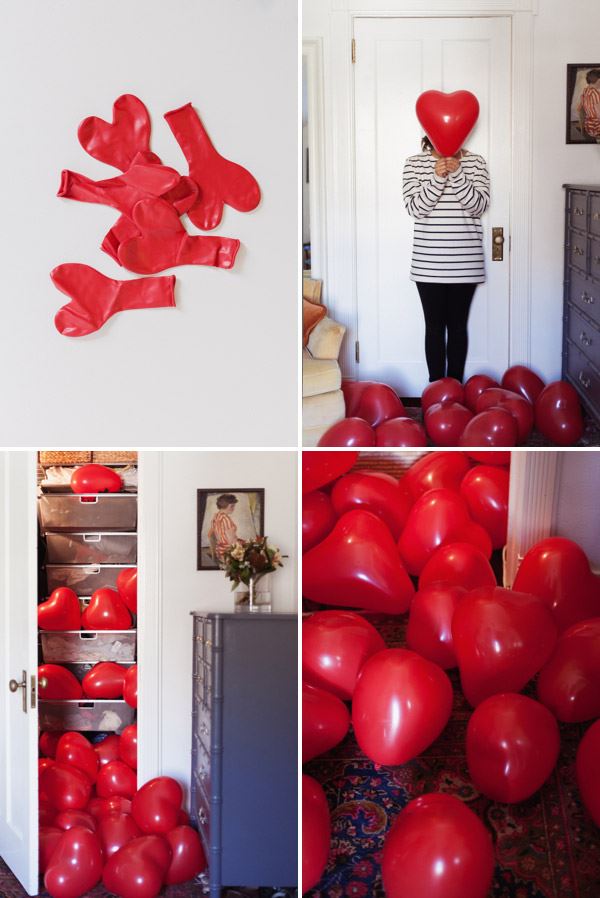 Full Of Finished Closet Full Of Heart Balloons Finished With White Color And Wooden Storage Unit Design Ideas Plan With Red Color Idea Decoration  Valentines Decorating Design For Celebrating The Moment 