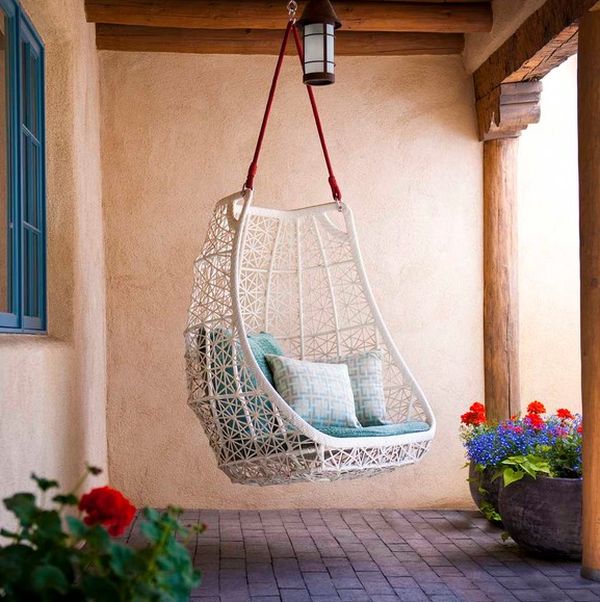 Patio Design Above Comfortable Patio Design Swing Hanged Above The Wooden Beams Beside Colorful Flowers On The Grey Floor Outdoor  Outdoor Furniture In Some Divergent Places 