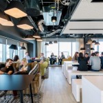 Open Style Of Comfy Open Style Dining Space Of Google Office Dublin With Black And White Coloring Scheme Of Furnishing And Painting Office  Updated Office In Uplifting Design 