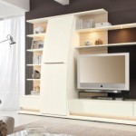 Cabinet And White Contemporary Cabinet And Shelving In White With TV And Lighting To Equip Modern Living Room Interior Design Living Room  Living Room Furnished With Ultramodern Wardrobes 