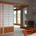 Wooden Style Door Contemporary Wooden Style Japanese Sliding Door Design Ideas In White Color With Semi Transparent View From Inside Area Decoration  Unique Japanese Sliding Door To Your House 